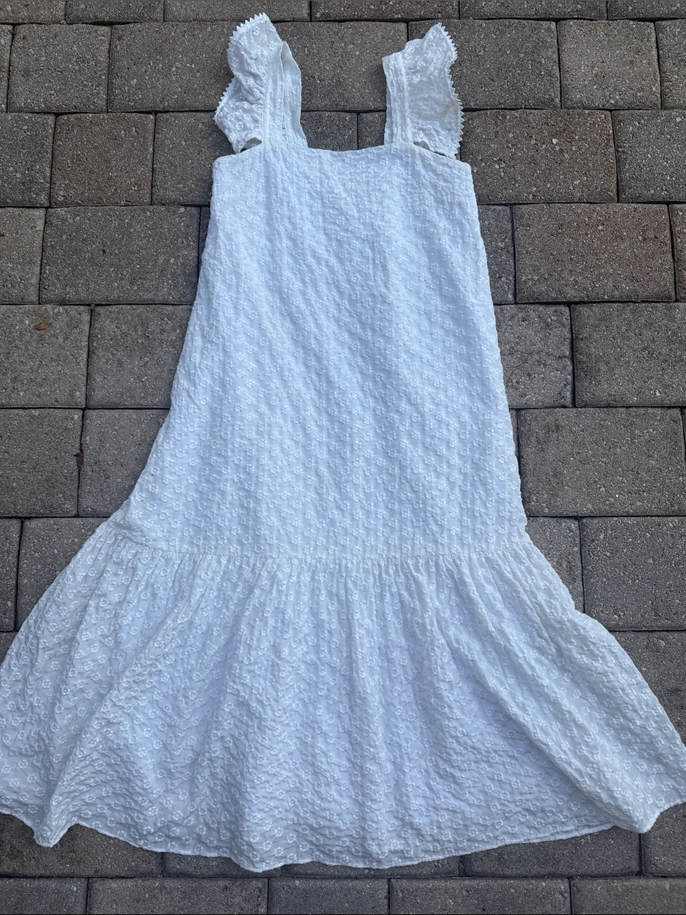 Corey Lynn Calter White Eyelet Ruffle Dress